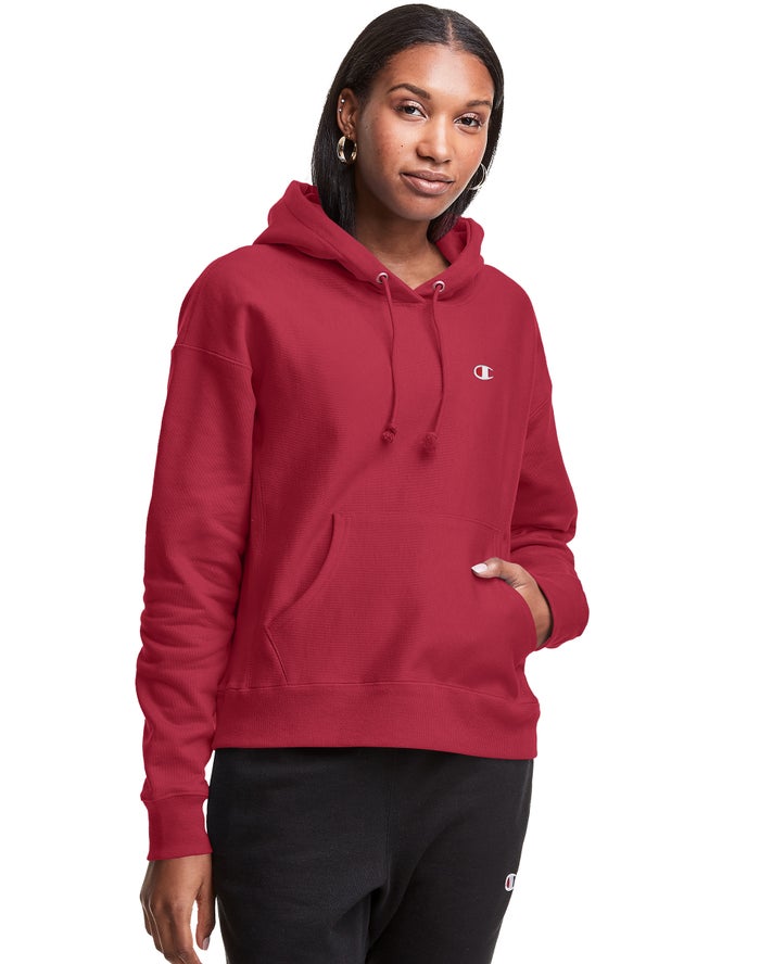 Sudadera Con Capucha Champion Mujer - Reverse Weave C Logo ( Rojas Oscuro ) 6954127-KP